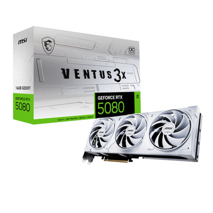 MSI GeForce RTX 5080 VENTUS 3X OC 16GB GDDR7 Graphics Card - White | dynacor.co.za