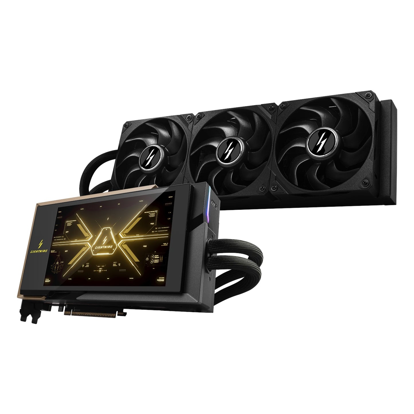 MSI GeForce RTX 5090 32G LIGHTNING Z LCD Liquid Cooled Graphics Card | dynacor.co.za