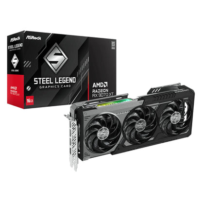 ASRock Radeon RX9070 XT Steel Legend Dark 16GB Graphics Card | dynacor.co.za