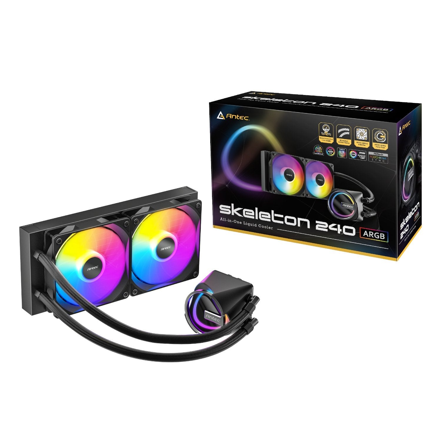 Antec Skeleton 240 ARGB CPU Liquid Cooler Black | dynacor.co.za