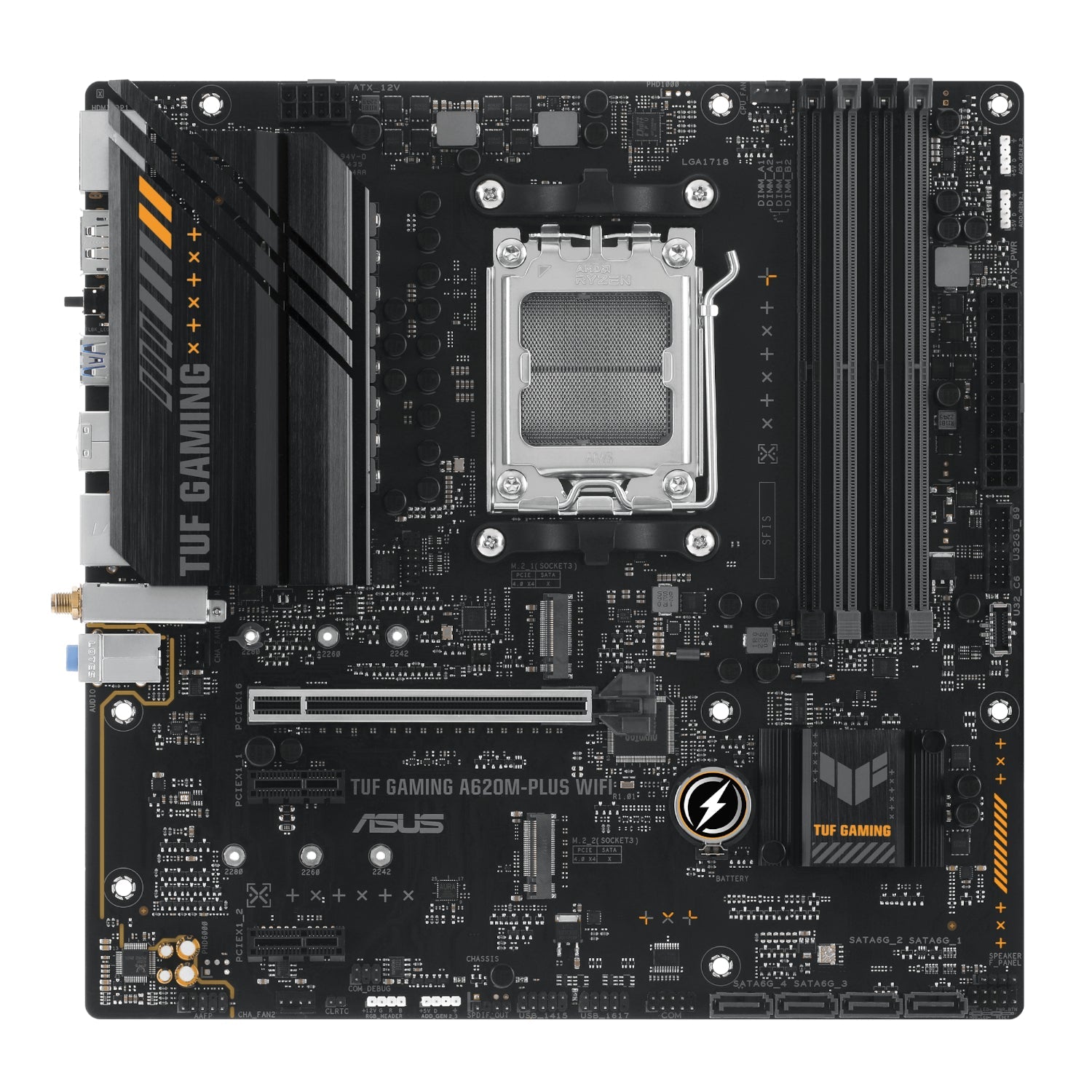 Asus TUF Gaming A620M-PLUS AM5 WIFI M-ATX Motherboard | dynacor.co.za