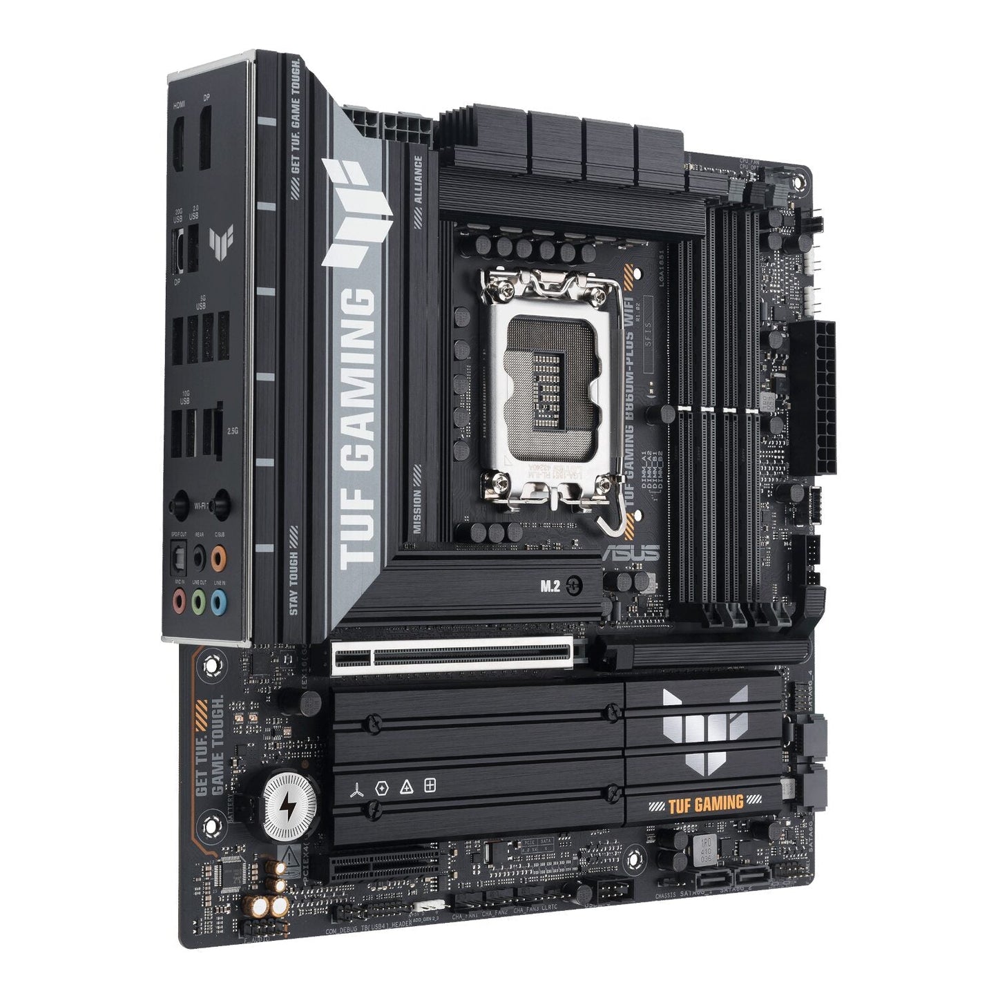 Asus TUF Gaming B860M-Plus Wi-Fi M-ATX Motherboard – Intel LGA1851, DDR5, PCIe 5.0. Wi-Fi 7 | dynacor.co.za
