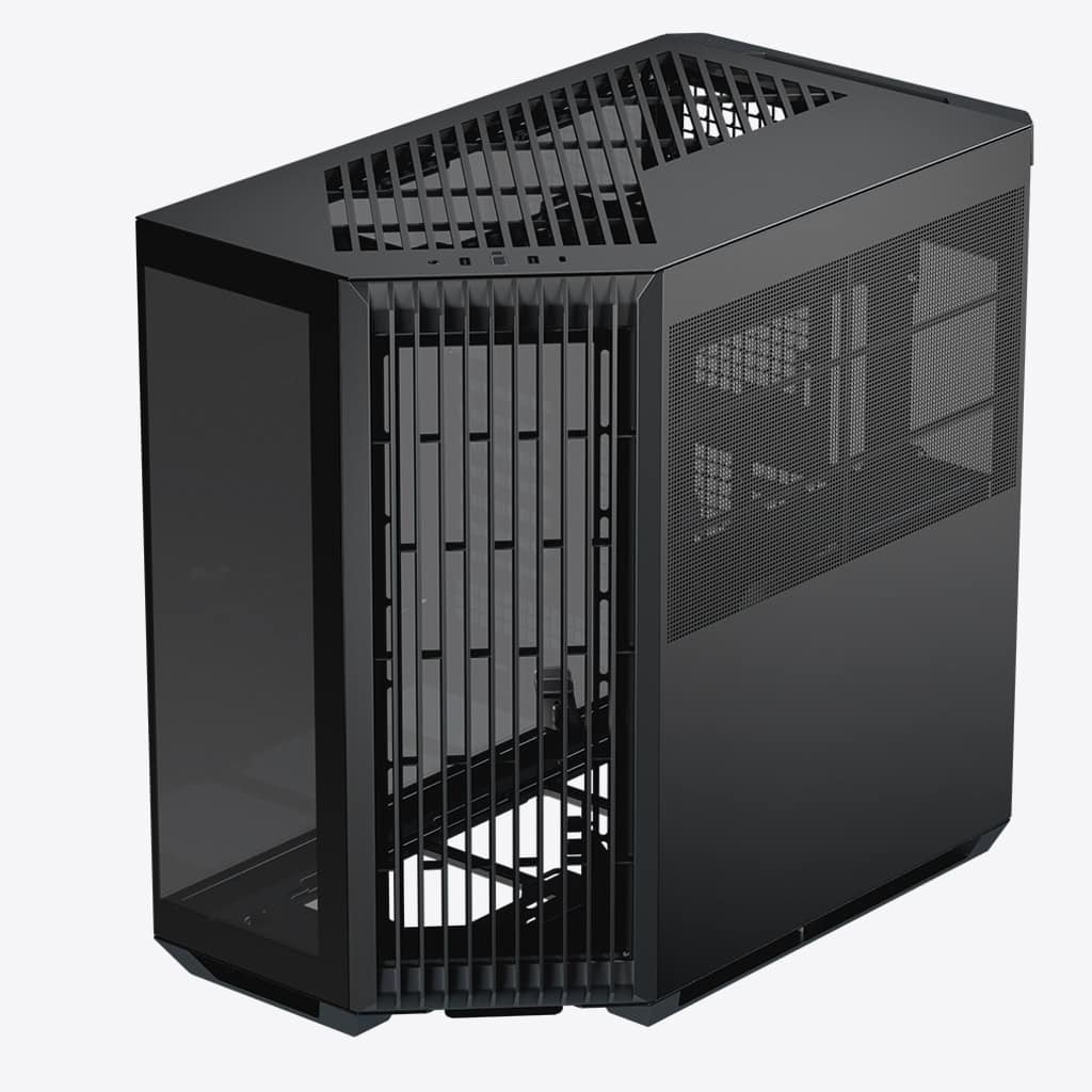 Aerocool APNX V1 premium Black mid-tower ATX case -Supports up to 10 fans -  6x2.5'' or 2x 3.5'' - 360mm radiator; 4 fans +Hub | dynacor.co.za