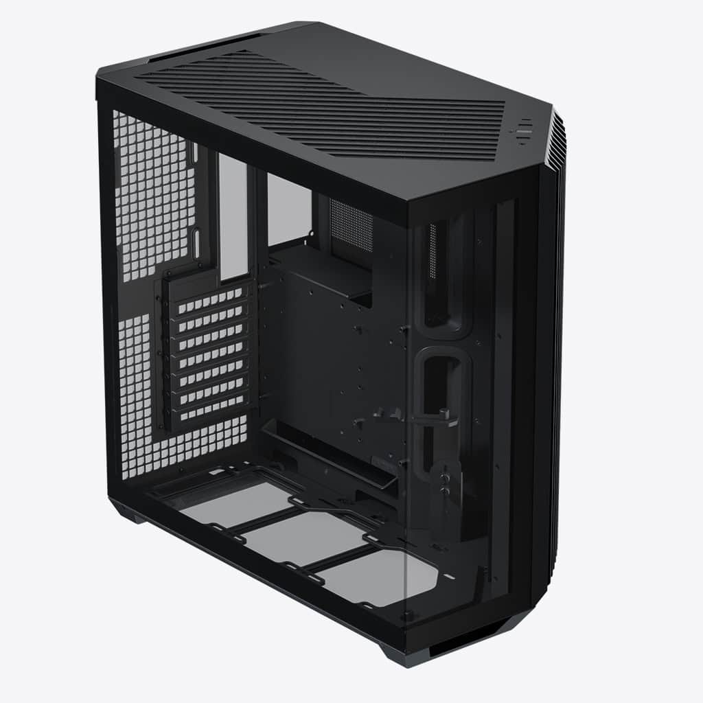 Aerocool APNX V1 premium Black mid-tower ATX case -Supports up to 10 fans -  6x2.5'' or 2x 3.5'' - 360mm radiator; 4 fans +Hub | dynacor.co.za