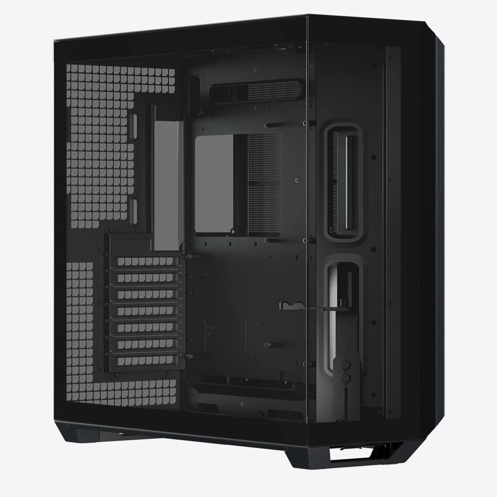 Aerocool APNX V1 premium Black mid-tower ATX case -Supports up to 10 fans -  6x2.5'' or 2x 3.5'' - 360mm radiator; 4 fans +Hub | dynacor.co.za