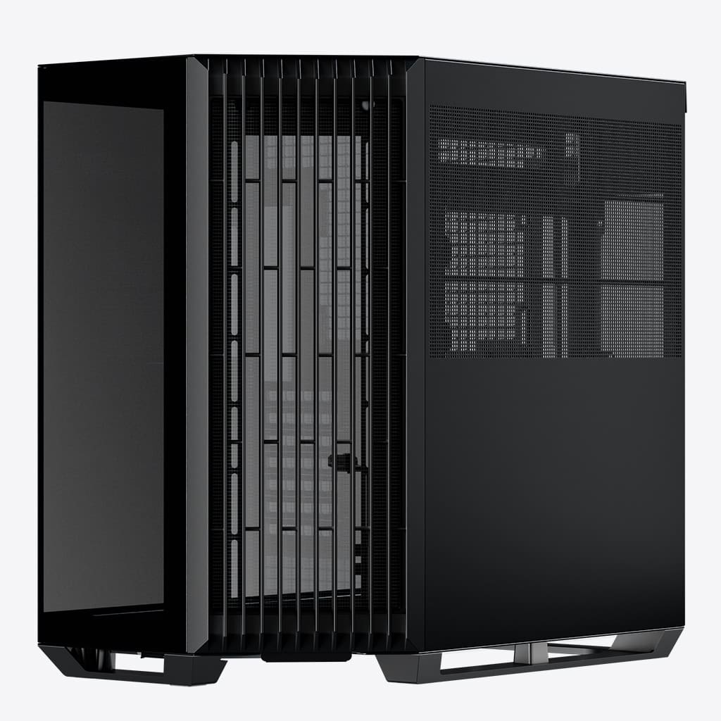 Aerocool APNX V1 premium Black mid-tower ATX case -Supports up to 10 fans -  6x2.5'' or 2x 3.5'' - 360mm radiator; 4 fans +Hub | dynacor.co.za