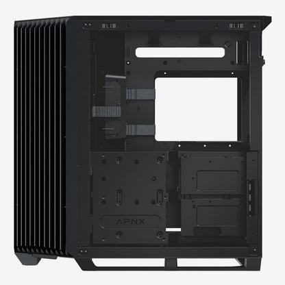 Aerocool APNX V1 premium Black mid-tower ATX case -Supports up to 10 fans -  6x2.5'' or 2x 3.5'' - 360mm radiator; 4 fans +Hub | dynacor.co.za
