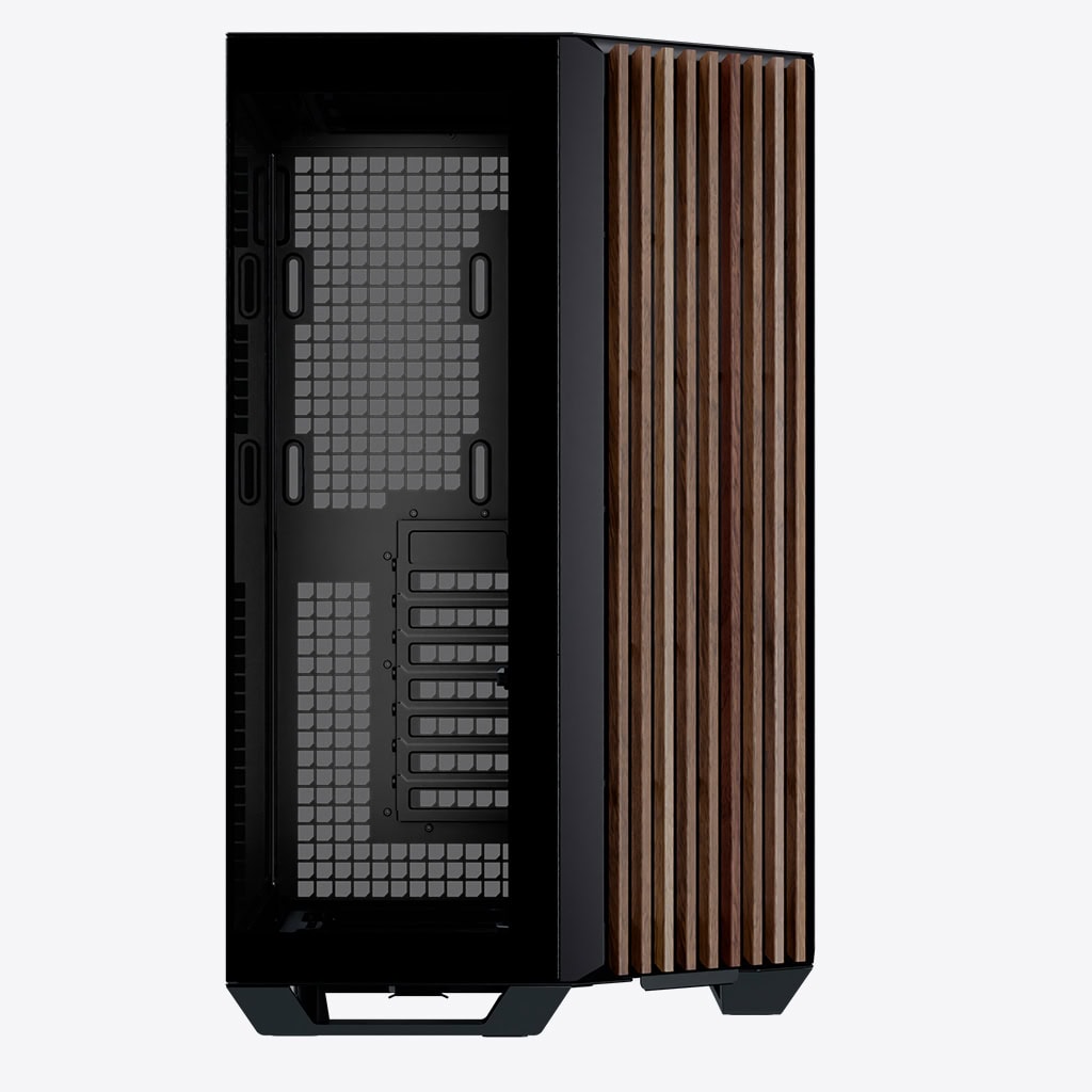 Aerocool APNX V1 premium Black and Wood mid-tower ATX case -Supports up to 10 fans -  6x2.5'' or 2x 3.5'' - 360mm radiator - | dynacor.co.za
