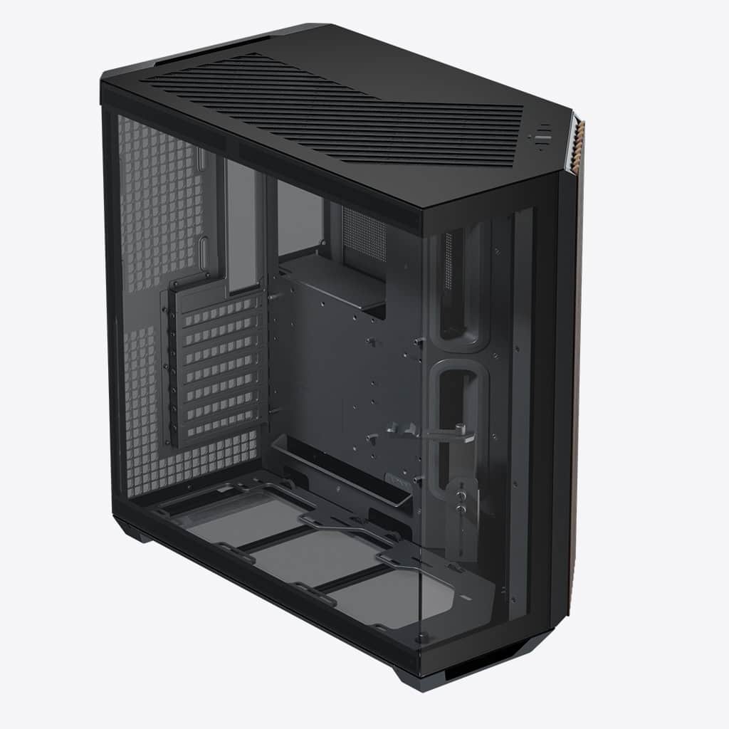 Aerocool APNX V1 premium Black and Wood mid-tower ATX case -Supports up to 10 fans -  6x2.5'' or 2x 3.5'' - 360mm radiator - | dynacor.co.za
