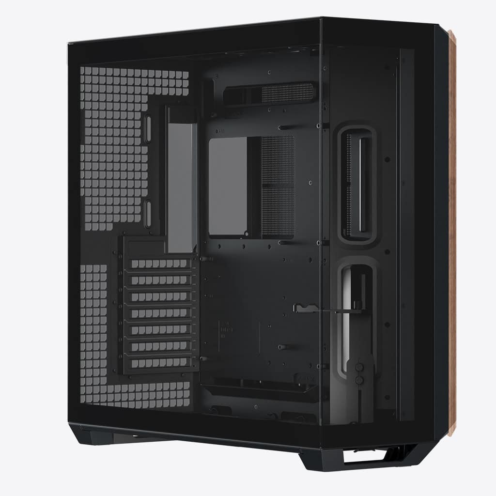 Aerocool APNX V1 premium Black and Wood mid-tower ATX case -Supports up to 10 fans -  6x2.5'' or 2x 3.5'' - 360mm radiator - | dynacor.co.za