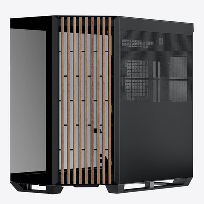 Aerocool APNX V1 premium Black and Wood mid-tower ATX case -Supports up to 10 fans -  6x2.5'' or 2x 3.5'' - 360mm radiator - | dynacor.co.za