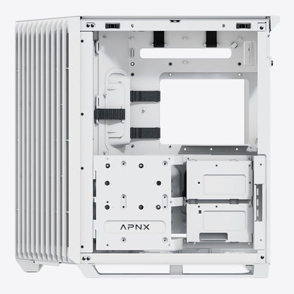 Aerocool APNX V1 premium White mid-tower ATX case -Supports up to 10 fans -  6x2.5'' or 2x 3.5'' - 360mm radiator - 4 fans + Hub | dynacor.co.za