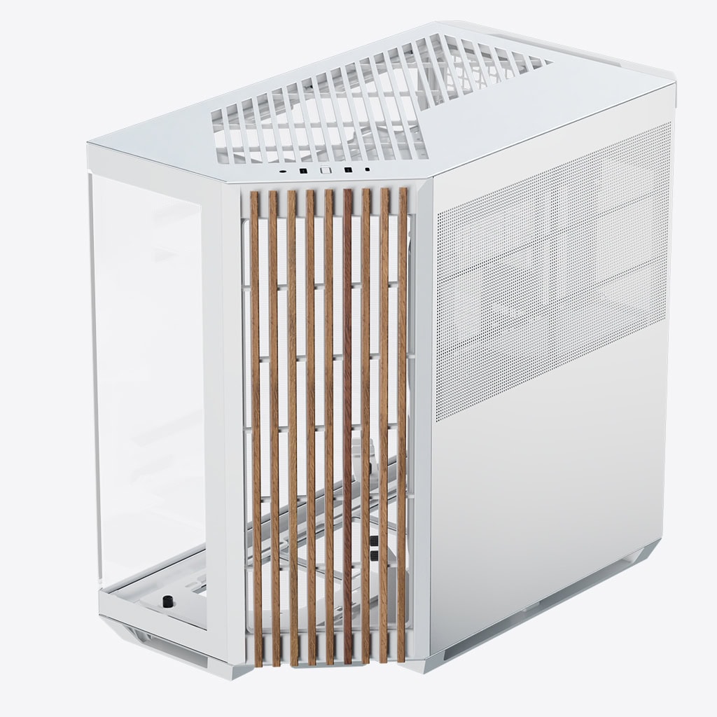 Aerocool APNX V1 premium White and Wood mid-tower ATX case -Supports up to 10 fans -  6x2.5'' or 2x 3.5'' - 360mm radiator - | dynacor.co.za