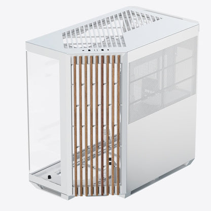 Aerocool APNX V1 premium White and Wood mid-tower ATX case -Supports up to 10 fans -  6x2.5'' or 2x 3.5'' - 360mm radiator - | dynacor.co.za