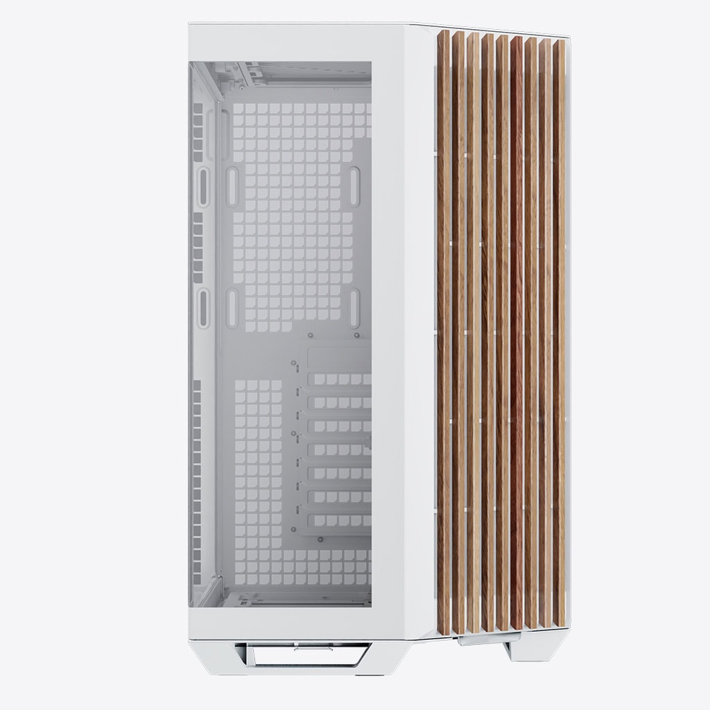 Aerocool APNX V1 premium White and Wood mid-tower ATX case -Supports up to 10 fans -  6x2.5'' or 2x 3.5'' - 360mm radiator - | dynacor.co.za