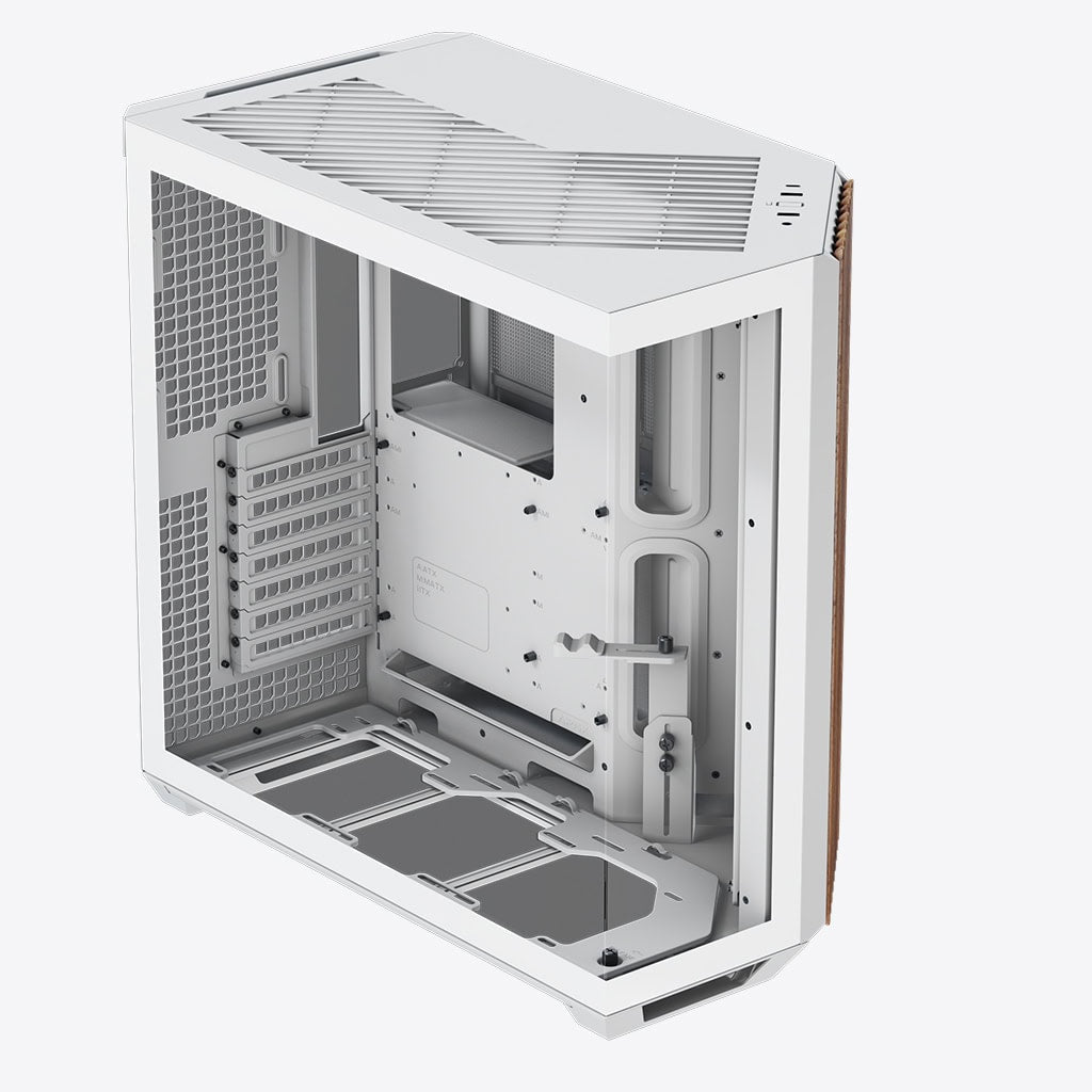 Aerocool APNX V1 premium White and Wood mid-tower ATX case -Supports up to 10 fans -  6x2.5'' or 2x 3.5'' - 360mm radiator - | dynacor.co.za