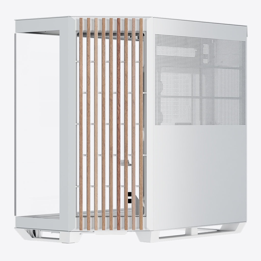 Aerocool APNX V1 premium White and Wood mid-tower ATX case -Supports up to 10 fans -  6x2.5'' or 2x 3.5'' - 360mm radiator - | dynacor.co.za