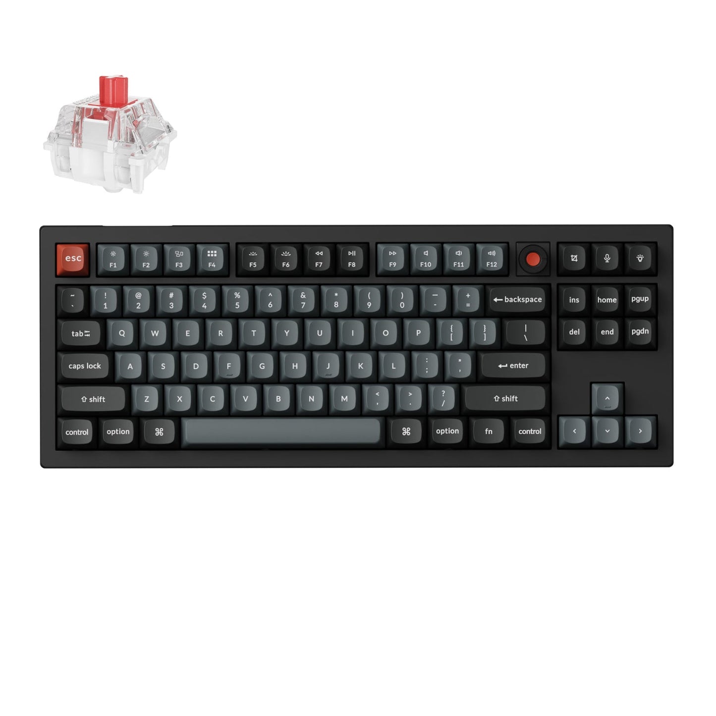 Keychron V3 Ultra 80% 8K Red Switch Hot-Swap RGB Wireless Keyboard - Black | dynacor.co.za
