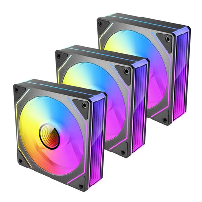 Antec VISION PWM 120mm ARGB Reverse Infinity Mirror Case Fan 3 Pack Black | dynacor.co.za