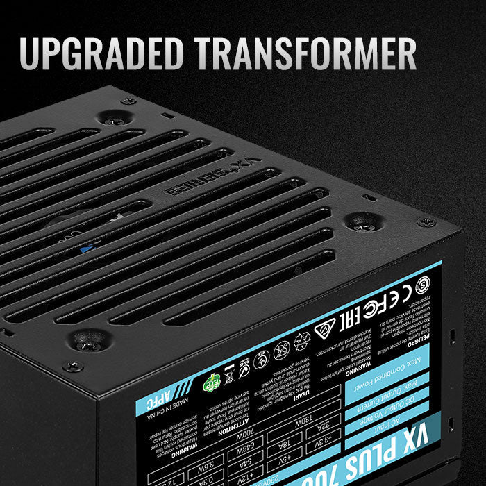 Aerocool VX PLUS 700W  PSU - ATX 24 PIN; 1x 4+4PIN CPU; 6x SATA; 3x PATA; 1x PCIe 6+2PIN | dynacor.co.za