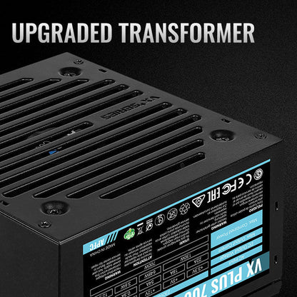 Aerocool VX PLUS 700W  PSU - ATX 24 PIN; 1x 4+4PIN CPU; 6x SATA; 3x PATA; 1x PCIe 6+2PIN | dynacor.co.za