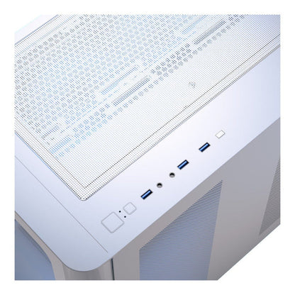 Aerocool P500C White Mid tower case - Includes 120mm ARGB Fan x 4 and 4-port ARGB control hub - ATX - 3x 2.5'' or 2x3.5'' - 360m | dynacor.co.za