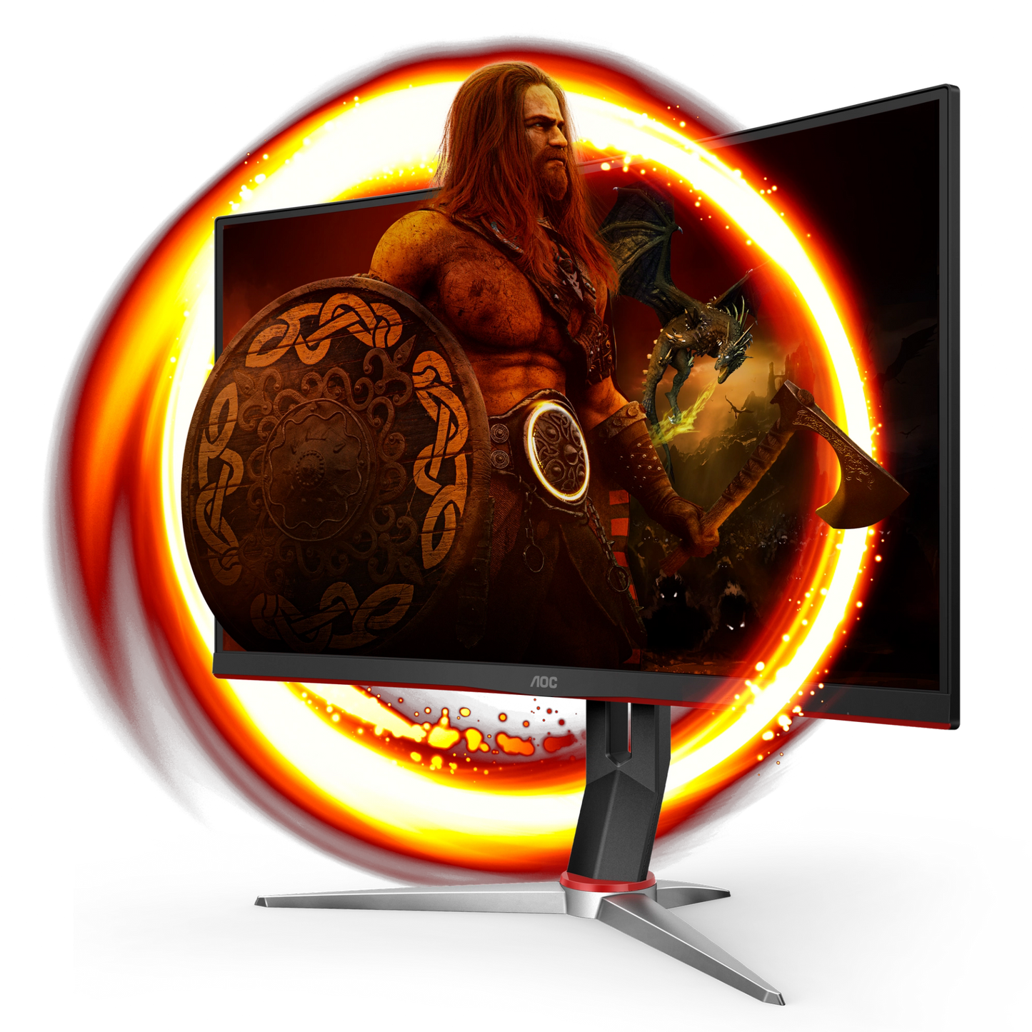 AOC 27'' Monitor  QHD 144hz FreeSync; VESA; Low blue light; Curved; Flicker Free; Narrow Bezel; 4 year warranty. | dynacor.co.za