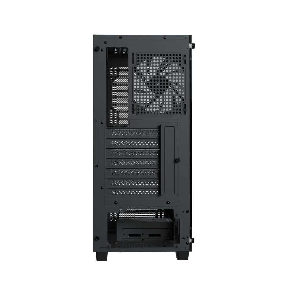 Aerocool B509A Black Mid tower case - Includes 120mm ARGB Fan x 6 - ATX - 5x 2.5'' or 3x3.5'' - 360mm Radiator. | dynacor.co.za