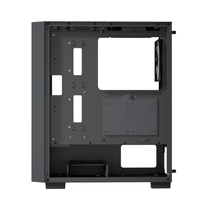 Aerocool B509A Black Mid tower case - Includes 120mm ARGB Fan x 6 - ATX - 5x 2.5'' or 3x3.5'' - 360mm Radiator. | dynacor.co.za