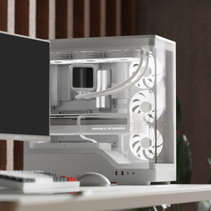 Aerocool P500A White Mid tower case - Includes 120mm ARGB Fan x 4 and 4-port ARGB control hub - ATX - 3x 2.5'' or 2x3.5'' - 360m | dynacor.co.za