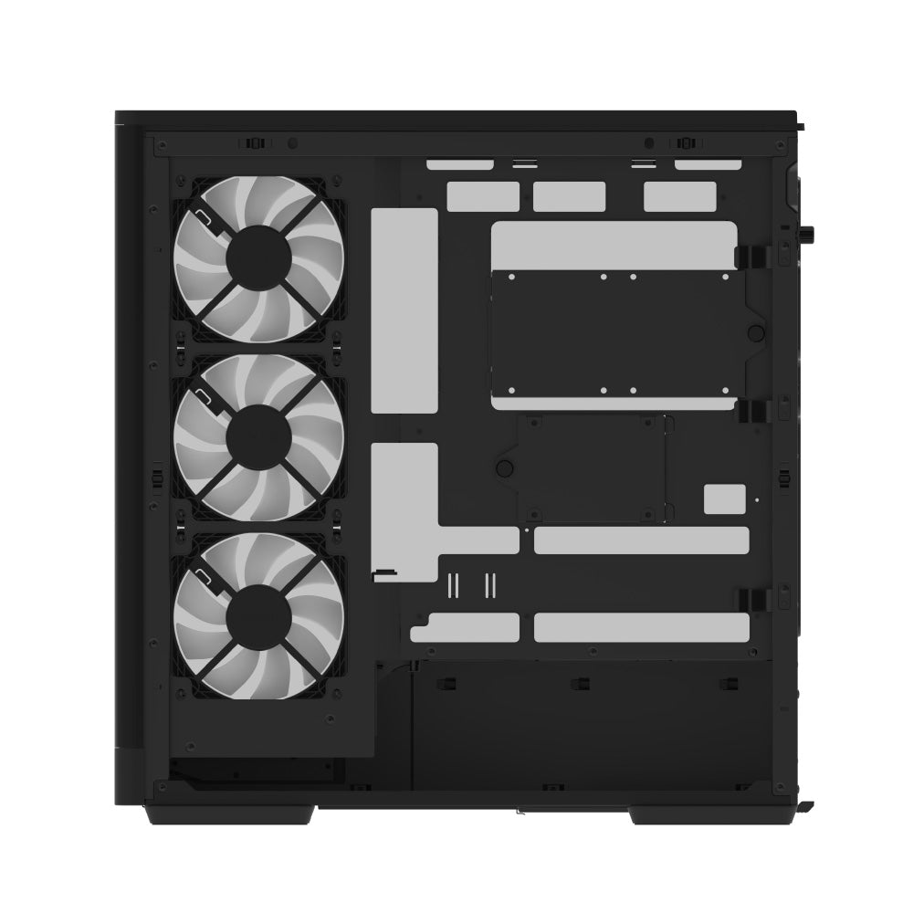 Aerocool P500A Black Mid tower case - Includes 120mm ARGB Fan x 4 and 4-port ARGB control hub - ATX - 3x 2.5'' or 2x3.5'' - 360m | dynacor.co.za