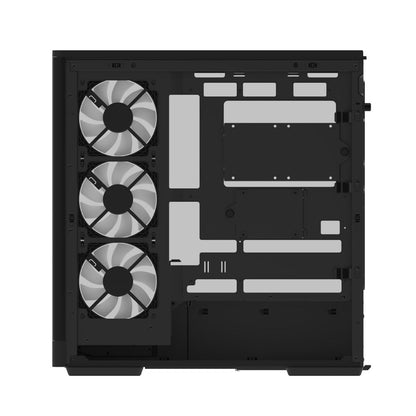 Aerocool P500A Black Mid tower case - Includes 120mm ARGB Fan x 4 and 4-port ARGB control hub - ATX - 3x 2.5'' or 2x3.5'' - 360m | dynacor.co.za