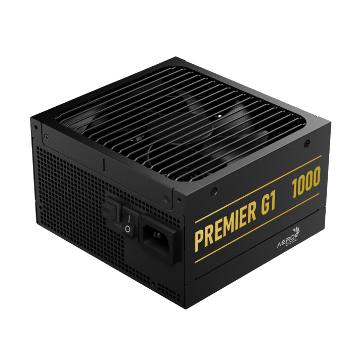 Aerocool Premier G1 Gold 1000W PSU - ATX 3.1 PCIe5.1 - ATX 24 PIN; 1x 4+4PIN CPU; 1x CPU 8PIN; 12x SATA; 2x PATA; 9x PCIe 6+2PIN | dynacor.co.za