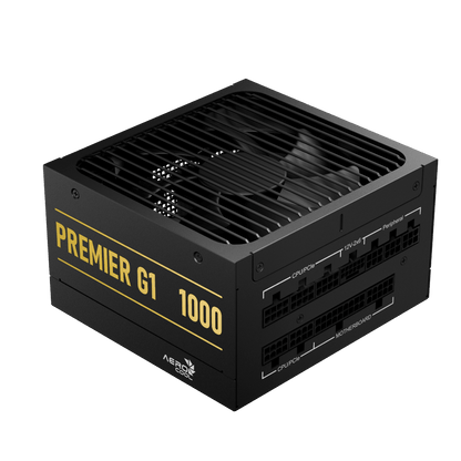 Aerocool Premier G1 Gold 1000W PSU - ATX 3.1 PCIe5.1 - ATX 24 PIN; 1x 4+4PIN CPU; 1x CPU 8PIN; 12x SATA; 2x PATA; 9x PCIe 6+2PIN | dynacor.co.za