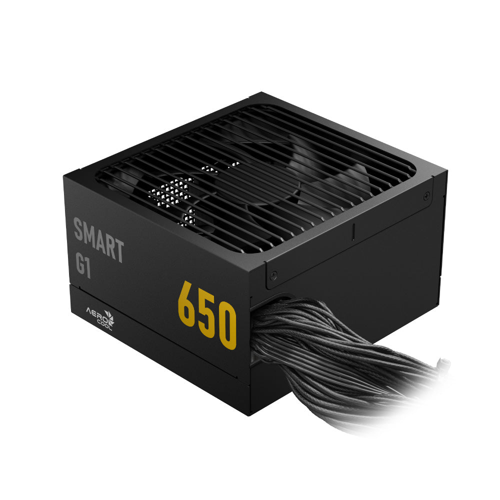 Aerocool SMART G1 Gold 650W PSU - ATX 3.1 PCIe5.1 - ATX 24 PIN; 1x 4+4PIN CPU/2x CPU 8PIN; 12x SATA; 2x PATA; 2x PCIe 6+2PIN | dynacor.co.za