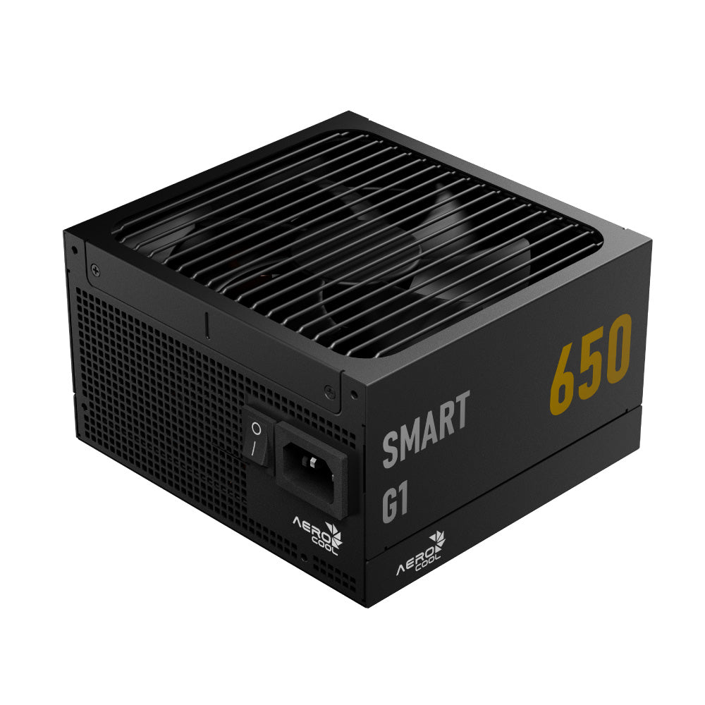 Aerocool SMART G1 Gold 650W PSU - ATX 3.1 PCIe5.1 - ATX 24 PIN; 1x 4+4PIN CPU/2x CPU 8PIN; 12x SATA; 2x PATA; 2x PCIe 6+2PIN | dynacor.co.za