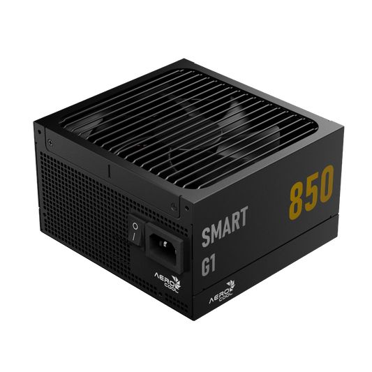 Aerocool SMART G1 Gold 850W PSU - ATX 3.1 PCIe5.1 - ATX 24 PIN; 2x 4+4PIN CPU/2x CPU 8PIN; 12x SATA; 2x PATA; 3x PCIe 6+2PIN; 1x | dynacor.co.za
