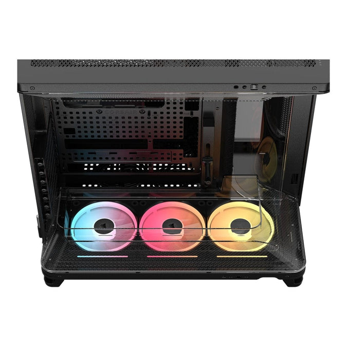 CORSAIR AIR 5400 LX-R RGB iCUE LINK Triple Chamber Mid-Tower PC Case ;3x Fans included;2x 2.5'' ; 1x 3.5'';  Black | dynacor.co.za