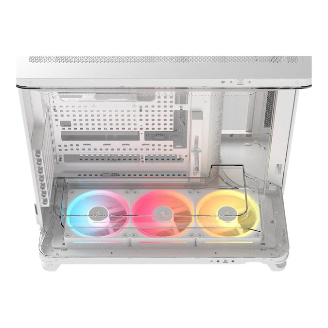 CORSAIR AIR 5400 LX-R RGB iCUE LINK Triple Chamber Mid-Tower PC Case ;3x Fans included;2x 2.5'' ; 1x 3.5''; White | dynacor.co.za