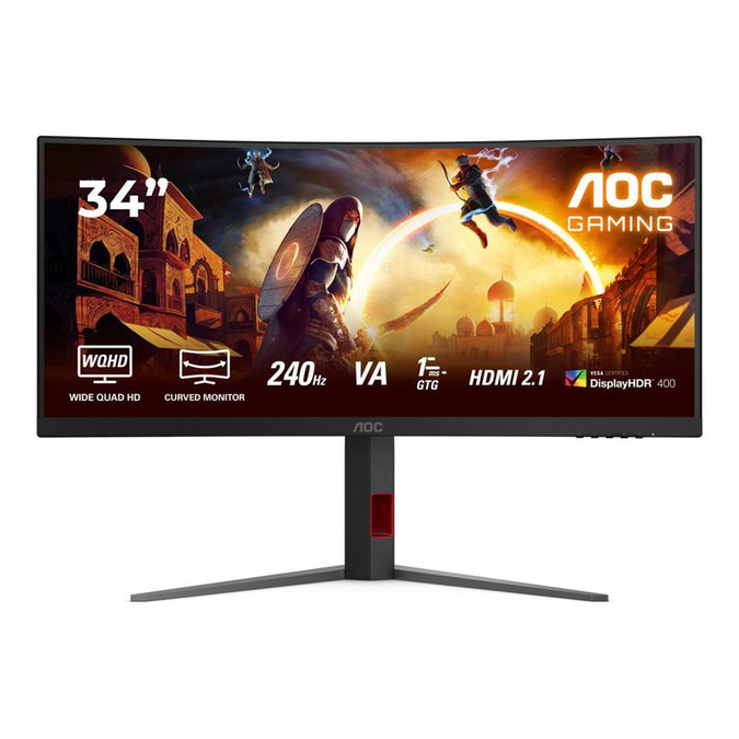 AOC CU34B3E 34''WWQHD VA 1500R; 120Hz;1ms MPRT;HDR10;1H1DP;Normal stand | dynacor.co.za