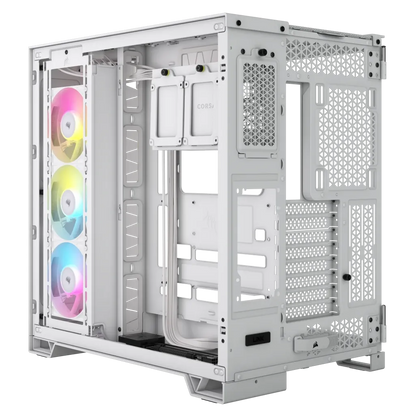 CORSAIR 6500X RGB Mid-Tower White Dual Chamber PC Case; 2x 3.5'' |  2x 2.5'' Drive Bays; 360mm Radiator compatible; 3x 120mm fan incl | dynacor.co.za