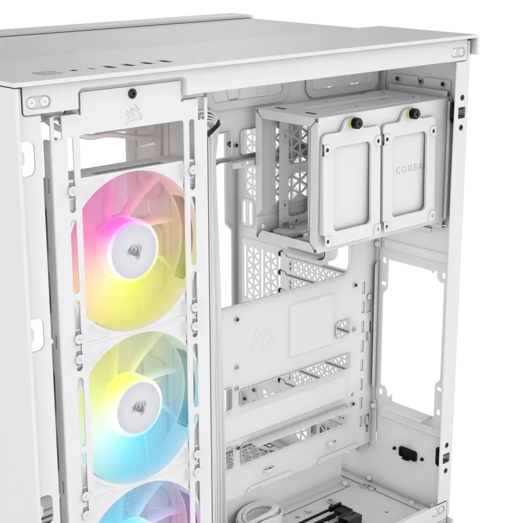 CORSAIR 6500X RGB Mid-Tower White Dual Chamber PC Case; 2x 3.5'' |  2x 2.5'' Drive Bays; 360mm Radiator compatible; 3x 120mm fan incl | dynacor.co.za
