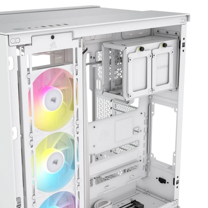 CORSAIR 6500X RGB Mid-Tower White Dual Chamber PC Case; 2x 3.5'' |  2x 2.5'' Drive Bays; 360mm Radiator compatible; 3x 120mm fan incl | dynacor.co.za