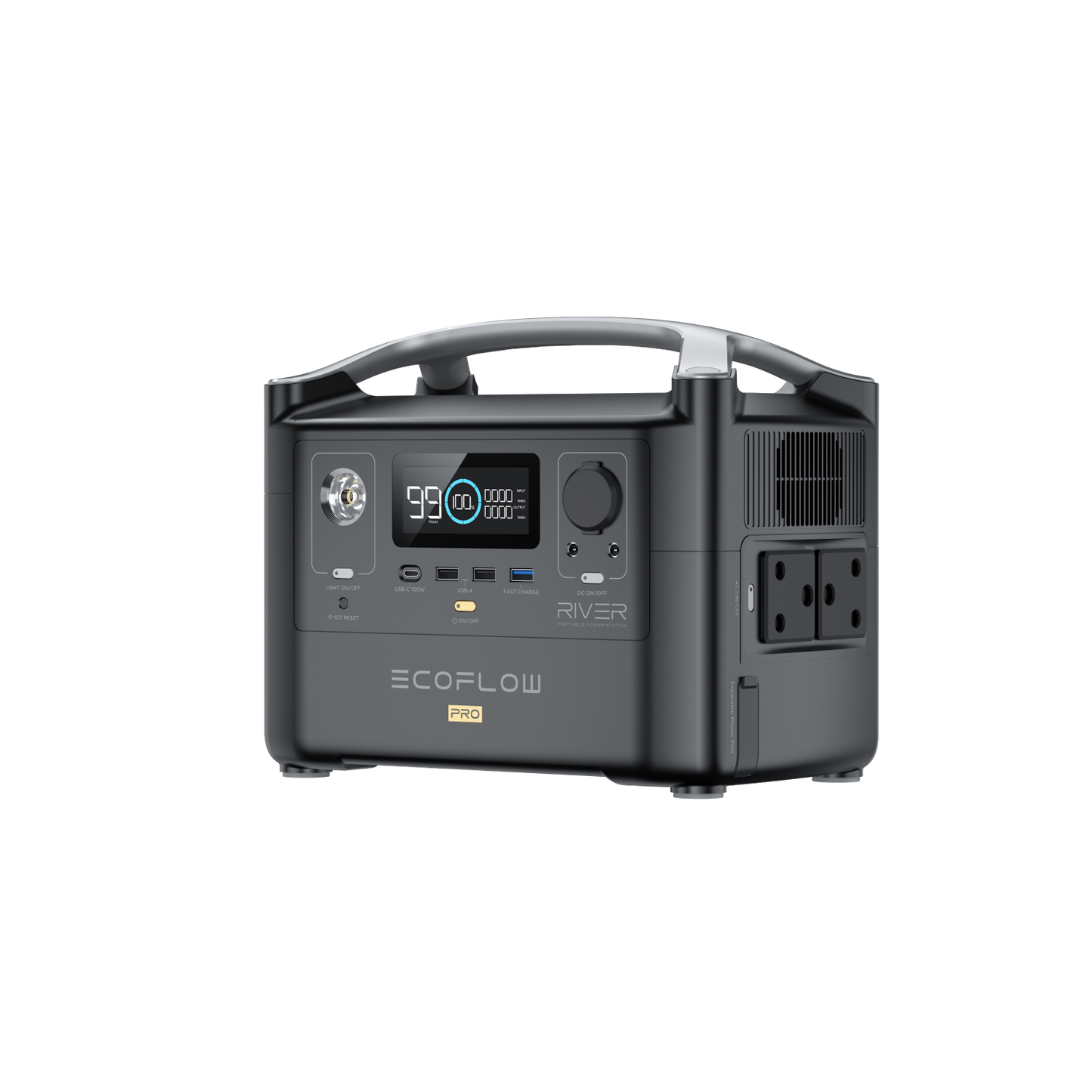 ECOFLOW RIVER PRO Portable Power Station - 720Wh Battery - 600W output; 200W Solar; SA Socket