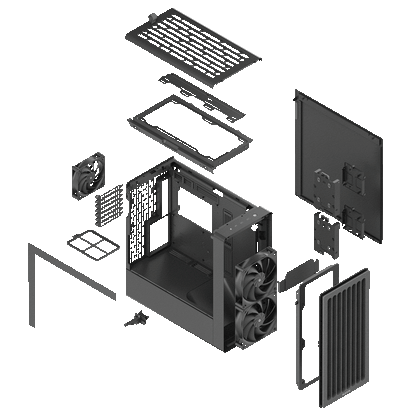 Aerocool HAVN BF 360 Black EATX case - Adjustable GPU Bracket - Supports up to 7 fans (0 incl) - 2x 3.5'' or 4x 2.5'' - 420mm Ra | dynacor.co.za