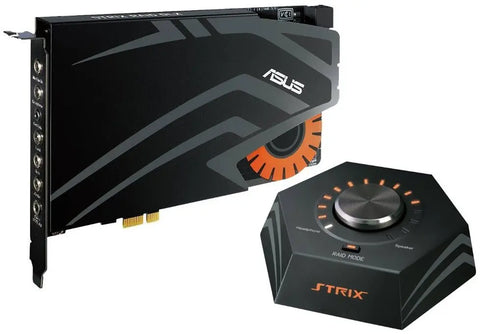 ASUS STRIX RAID DLX WOWGAMEBUNDLE 7.1 PCIe gaming sound card set with an audiophile-grade DAC and 124dB SNR | dynacor.co.za