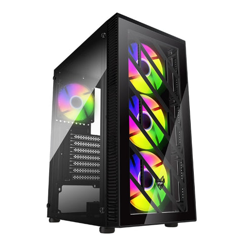 FSP CMT192 ATX Gaming Chassis Tempered Glass side panel - Black | dynacor.co.za