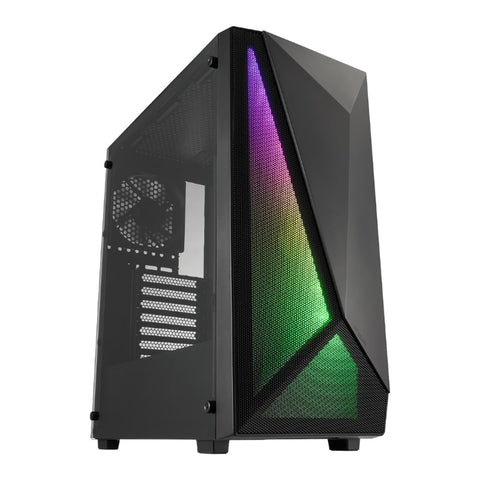 FSP CMT195A ATX Gaming Chassis Tempered Glass side panel - Black | dynacor.co.za
