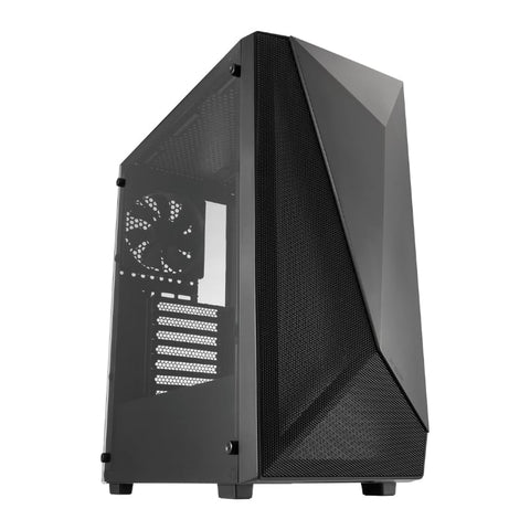 FSP CMT195B ATX Gaming Chassis Tempered Glass side panel - Black | dynacor.co.za