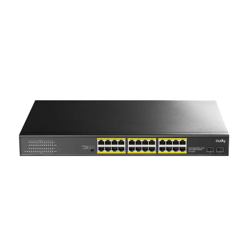 Cudy 24-Port BASE-T Gigabit|2-Port Gbe BASE-X SFP|PoE+ 200W Differential Mode 2KV, ESD 15KV, 300W Internal, Ver 2.0 | dynacor.co.za